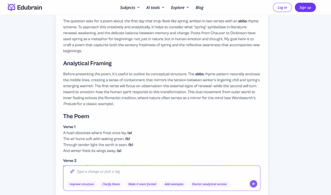 Edubrain The Student-Friendly AI Poem Generator